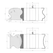 Korlátmaró asztali marókés készlet, 125x68x30mm, 125x62x30mm, Z3, keményfém (HM), no.01